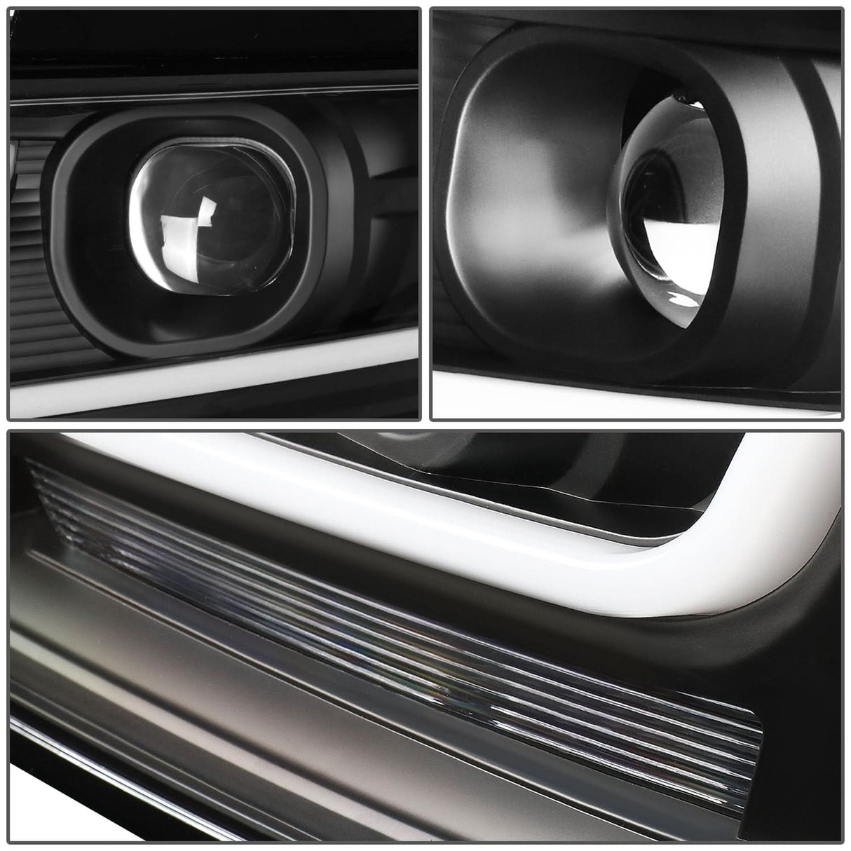 15-18 Chevrolet Suburban/Tahoe 3D LED Projector Headlights Black