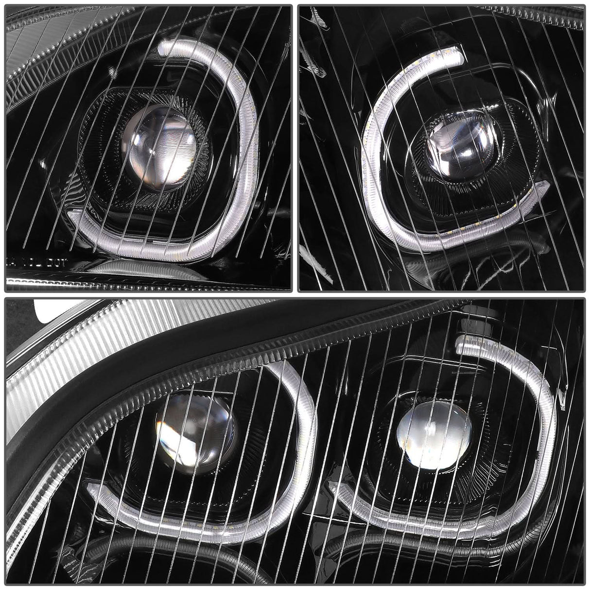 04-12 Freightliner M2 Projector LED DRL Headlights - Black Housing