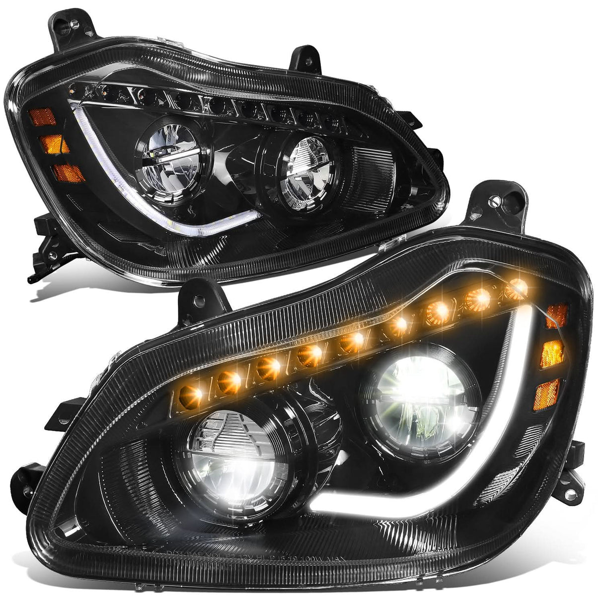 2013-2021 Kenworth T680 Black Headlights