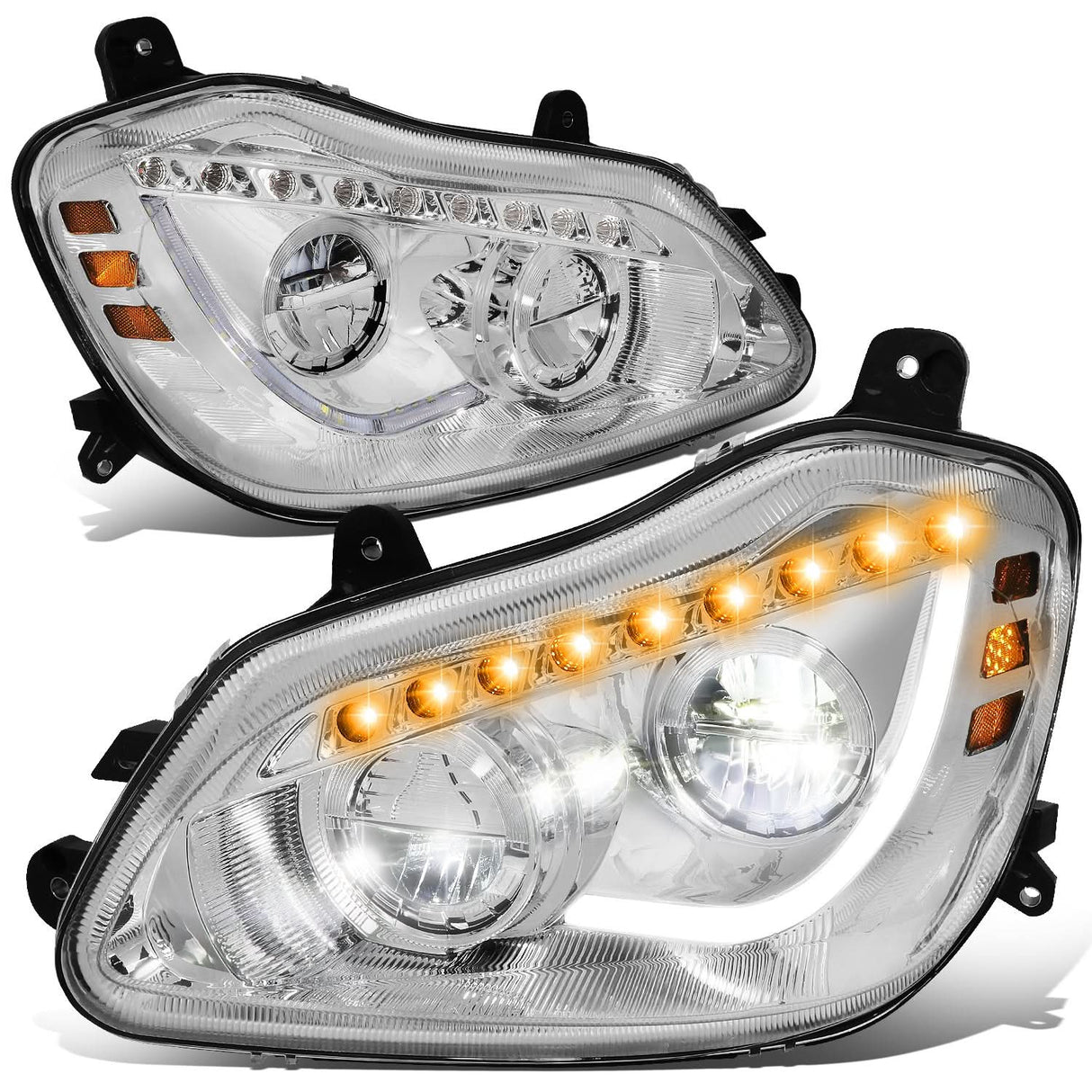 2013-2021 Kenworth T680 Chrome Headlights