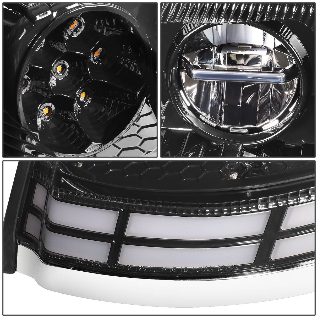 2003-2017 Volvo VN VNL VNM VNX LED Switchback Headlights Black