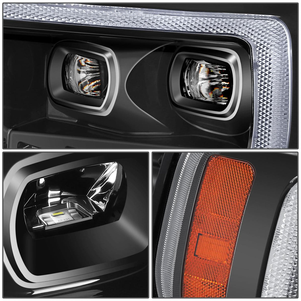 21-23 Ford F-150 LED Sequential Turn Signal Headlights Black