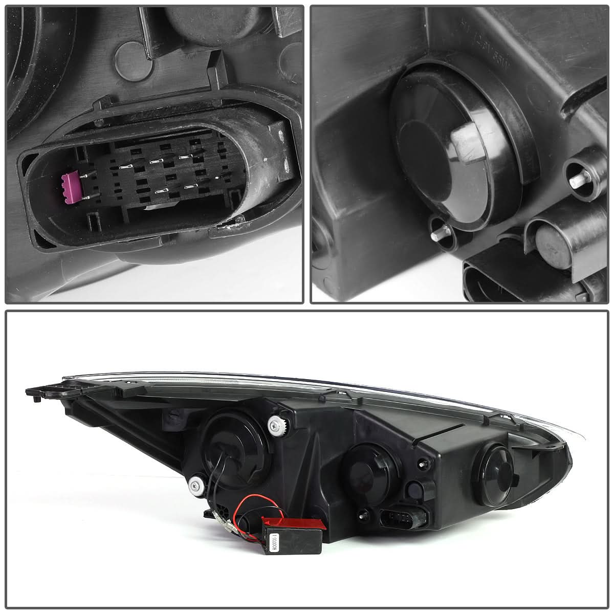 15-17 Ford Focus LED Dual Halo Projector Headlights - Black Housing