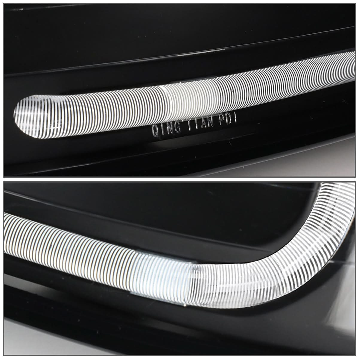 99-04 Ford Mustang LED DRL Headlights Black Housing Amber Corner