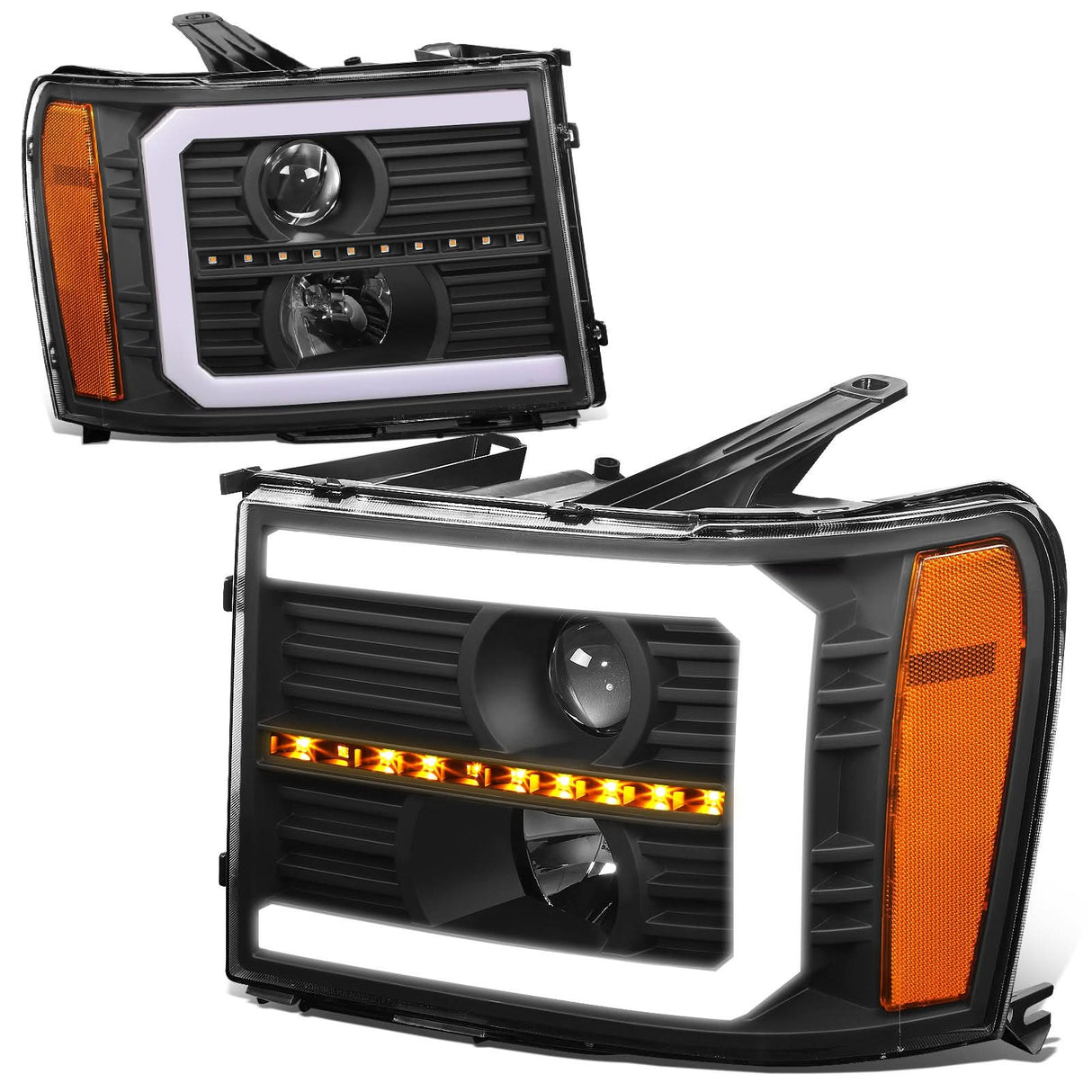 07-13 GMC Sierra 1500 / 07-14 Sierra 2500 3500 C-Bar LED DRL Headlights
