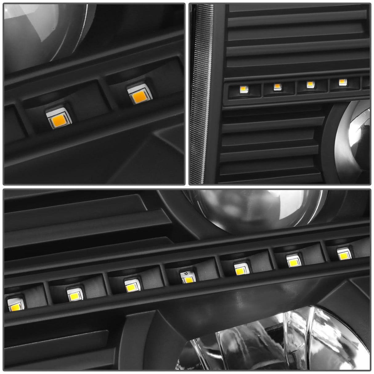 2007-2014 GMC Sierra C-Bar LED DRL Sequential Headlights Black