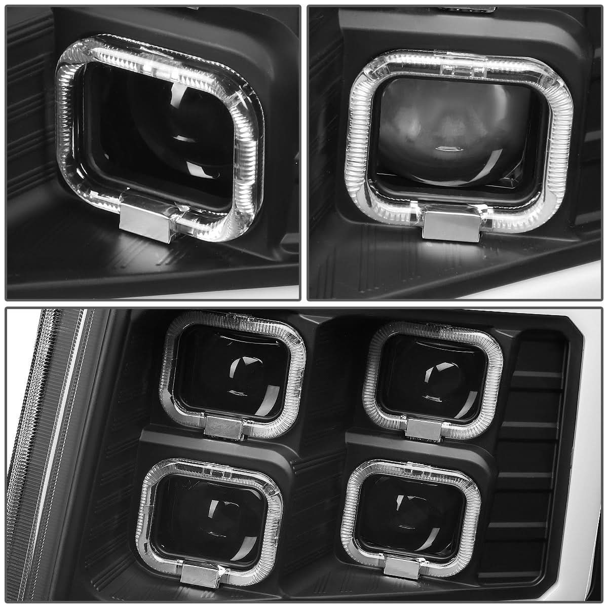 2009-2014 Ford F-150 Quad LED DRL Halo Ring Projector Headlights