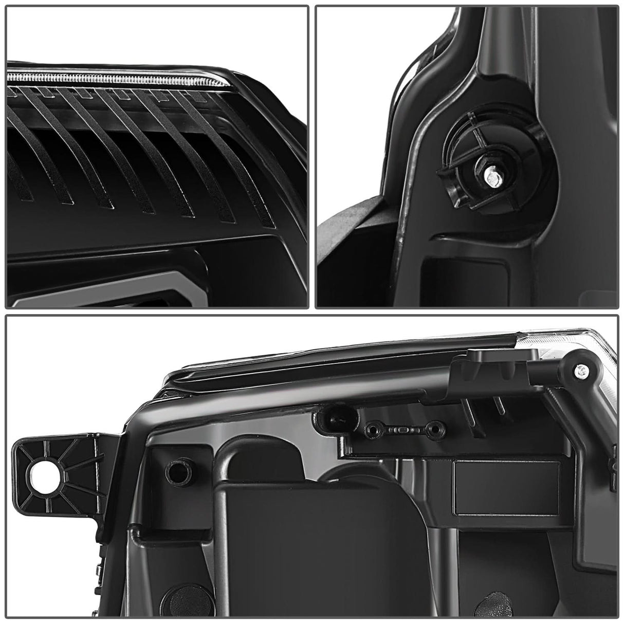 07-14 Cadillac Escalade Quad Projector LED Switchback Headlights Black