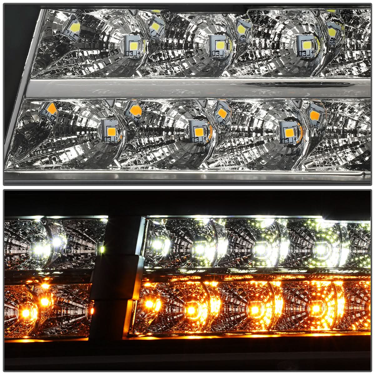 07-14 Chevrolet Tahoe Suburban Avalanche LED DRL Headlights Black
