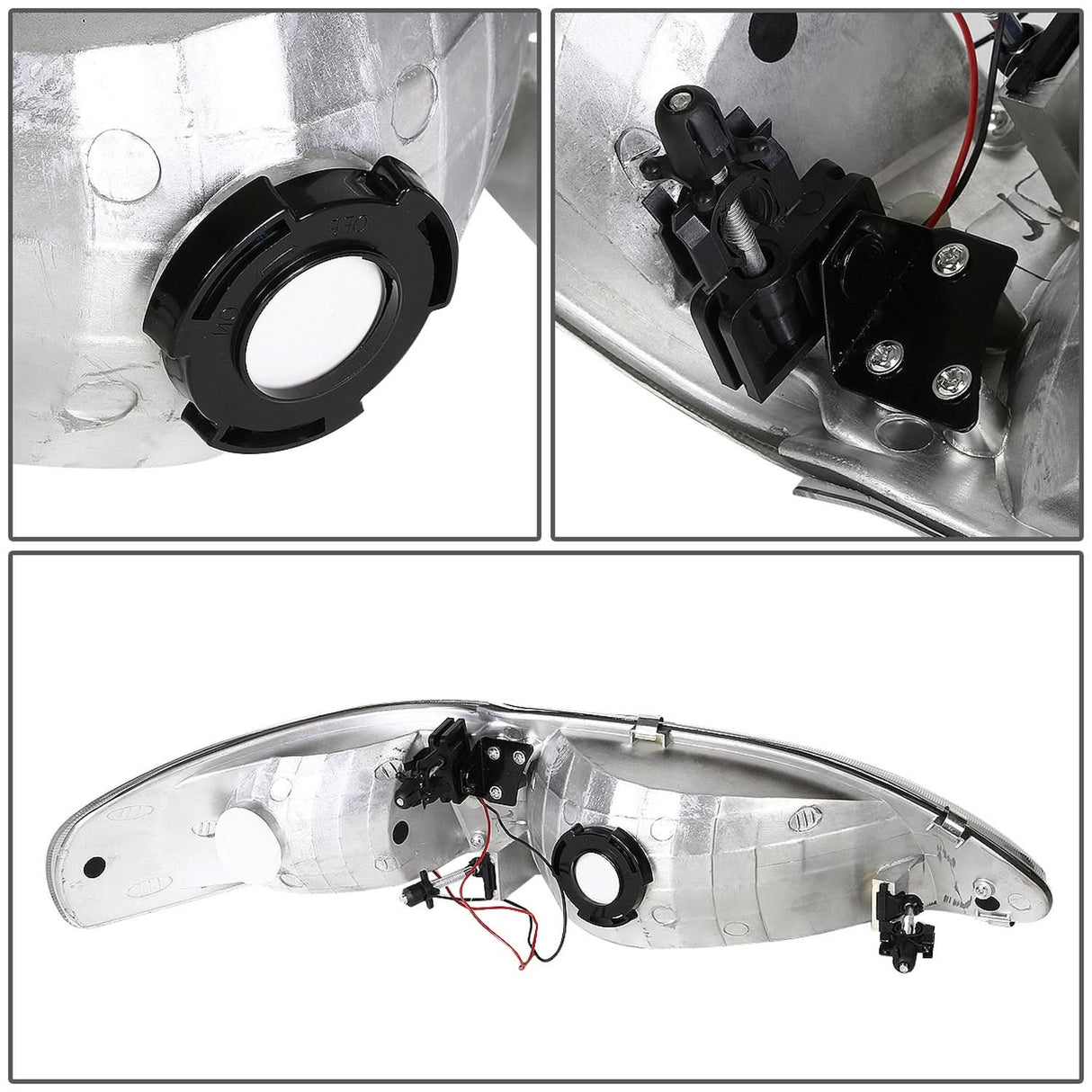 94-98 Ford Mustang Chrome LED Headlights with Amber Corner