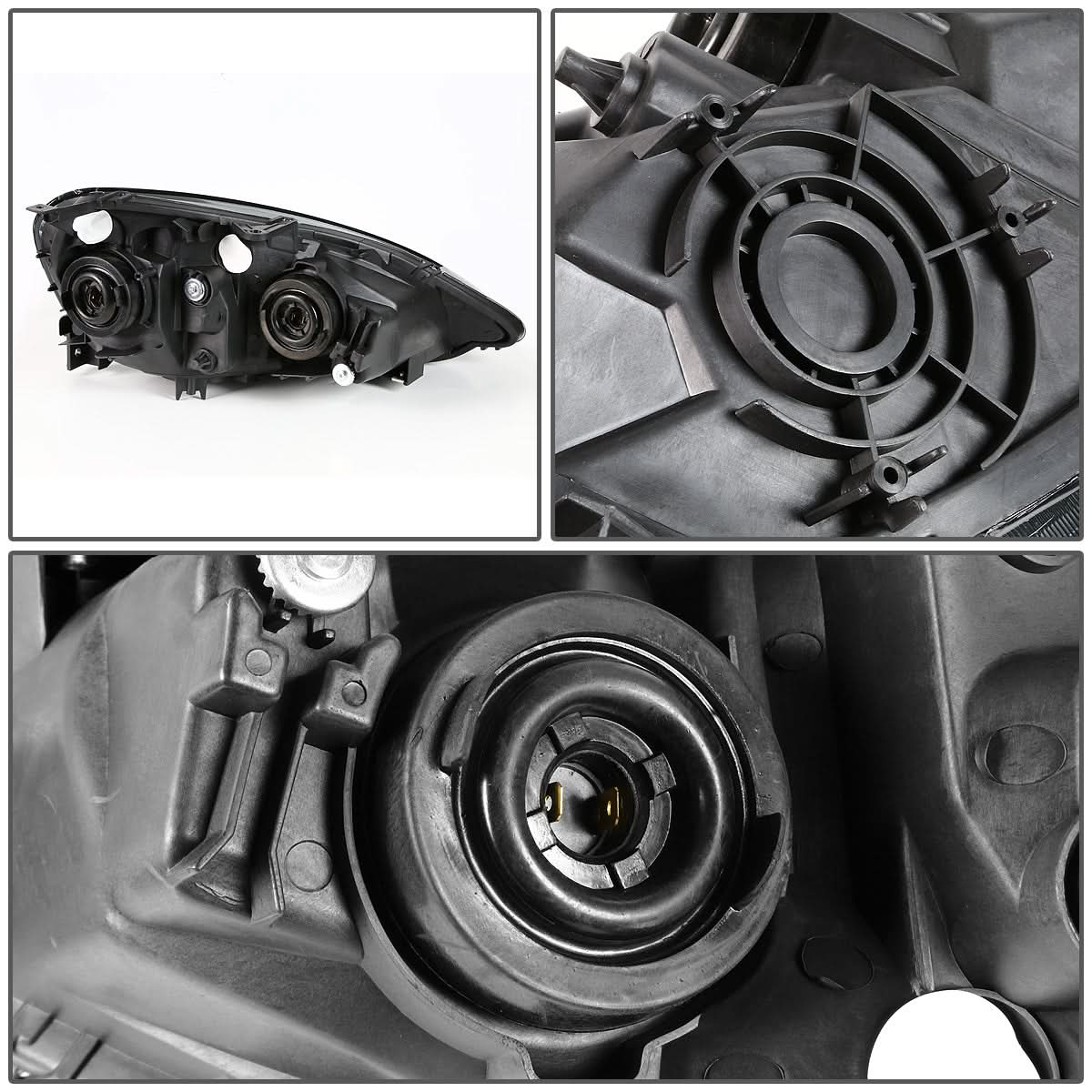 02-04 Acura RSX Black Housing Amber Corner Headlights