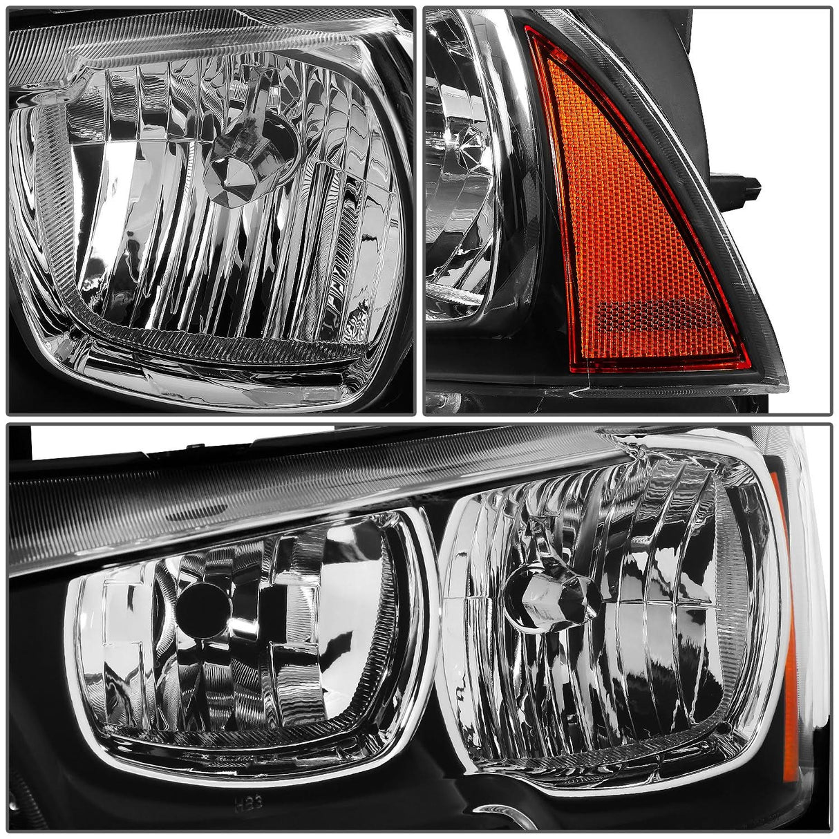 2011-2014 Dodge Charger Black Housing Headlights with Amber Corner