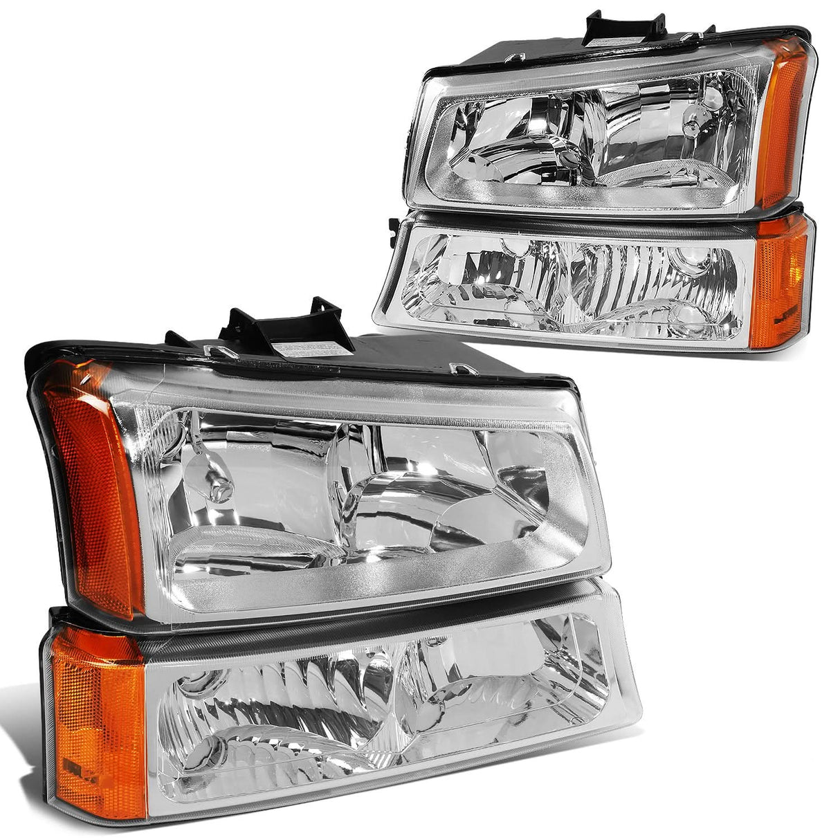 03-06 Chevy Silverado/Avalanche Chrome Headlights 4PC Set 9005/9006