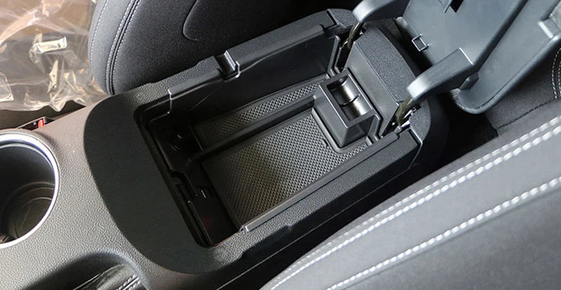 Ford Mustang Center Console Armrest Storage Organizer Tray (2017–2022)