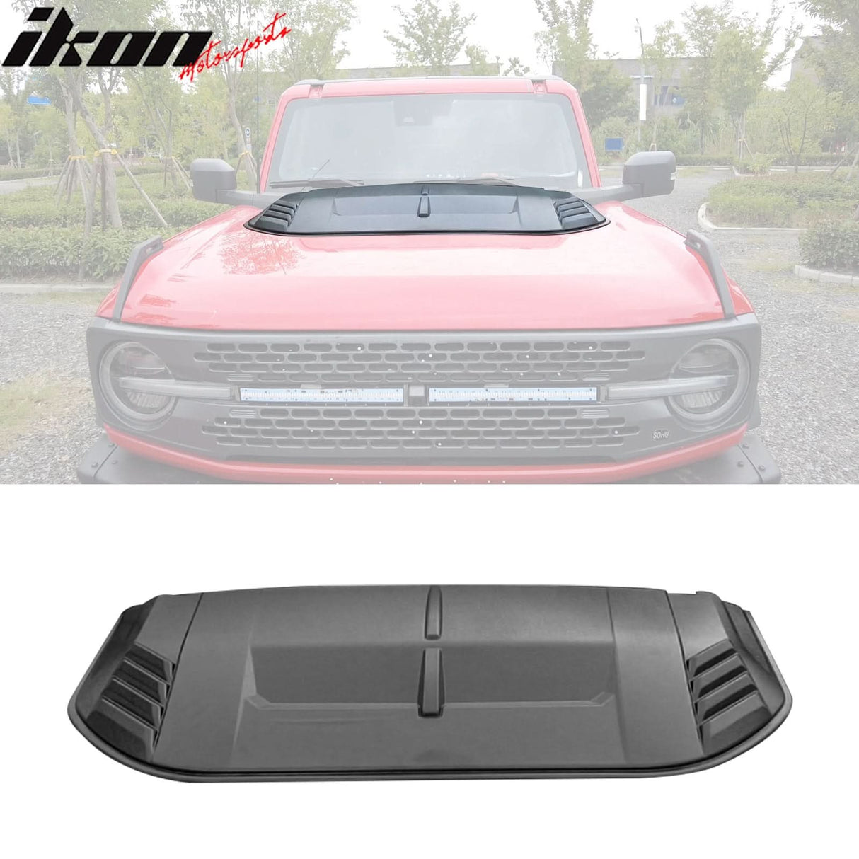 2021-2025 Ford Bronco Sanded Black Front Hood Bonnet Cover Trim ABS