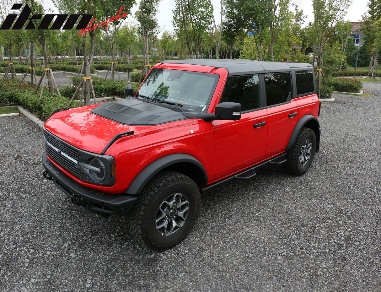 2021-2025 Ford Bronco Sanded Black Front Hood Bonnet Cover Trim ABS