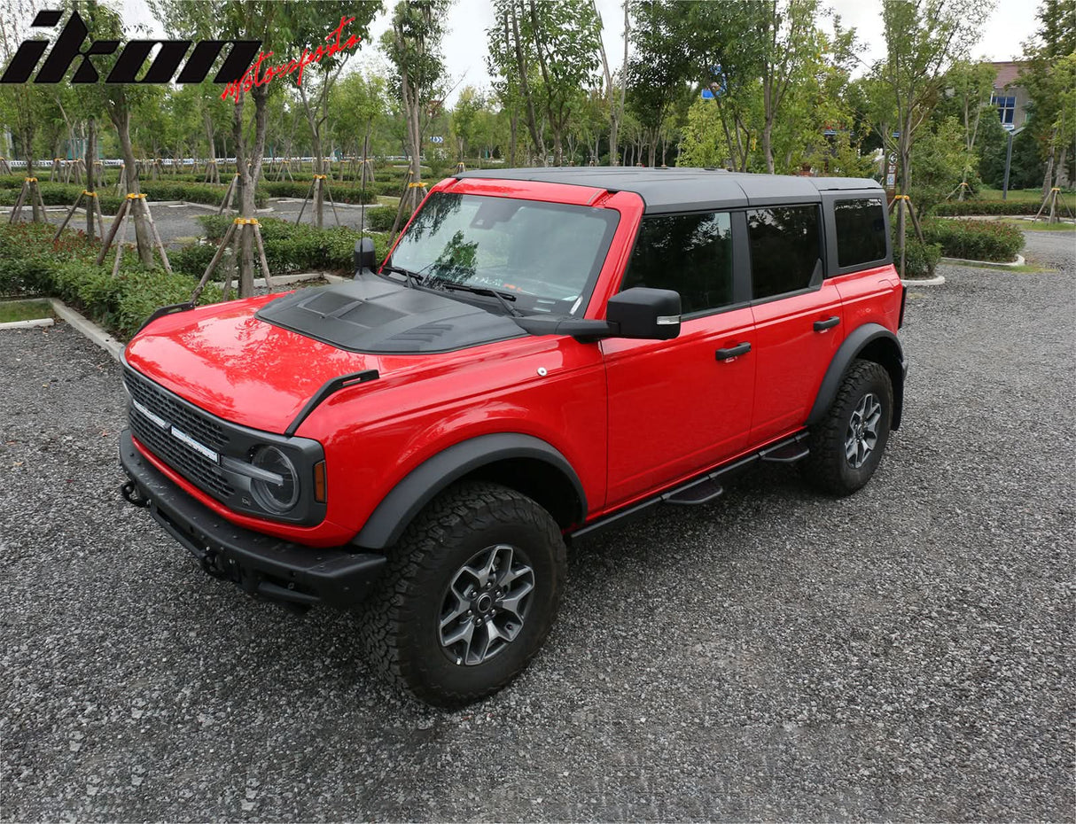 2021-2025 Ford Bronco Sanded Black Front Hood Bonnet Cover Trim ABS