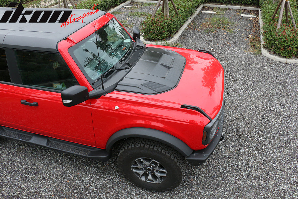2021-2025 Ford Bronco Sanded Black Front Hood Bonnet Cover Trim ABS