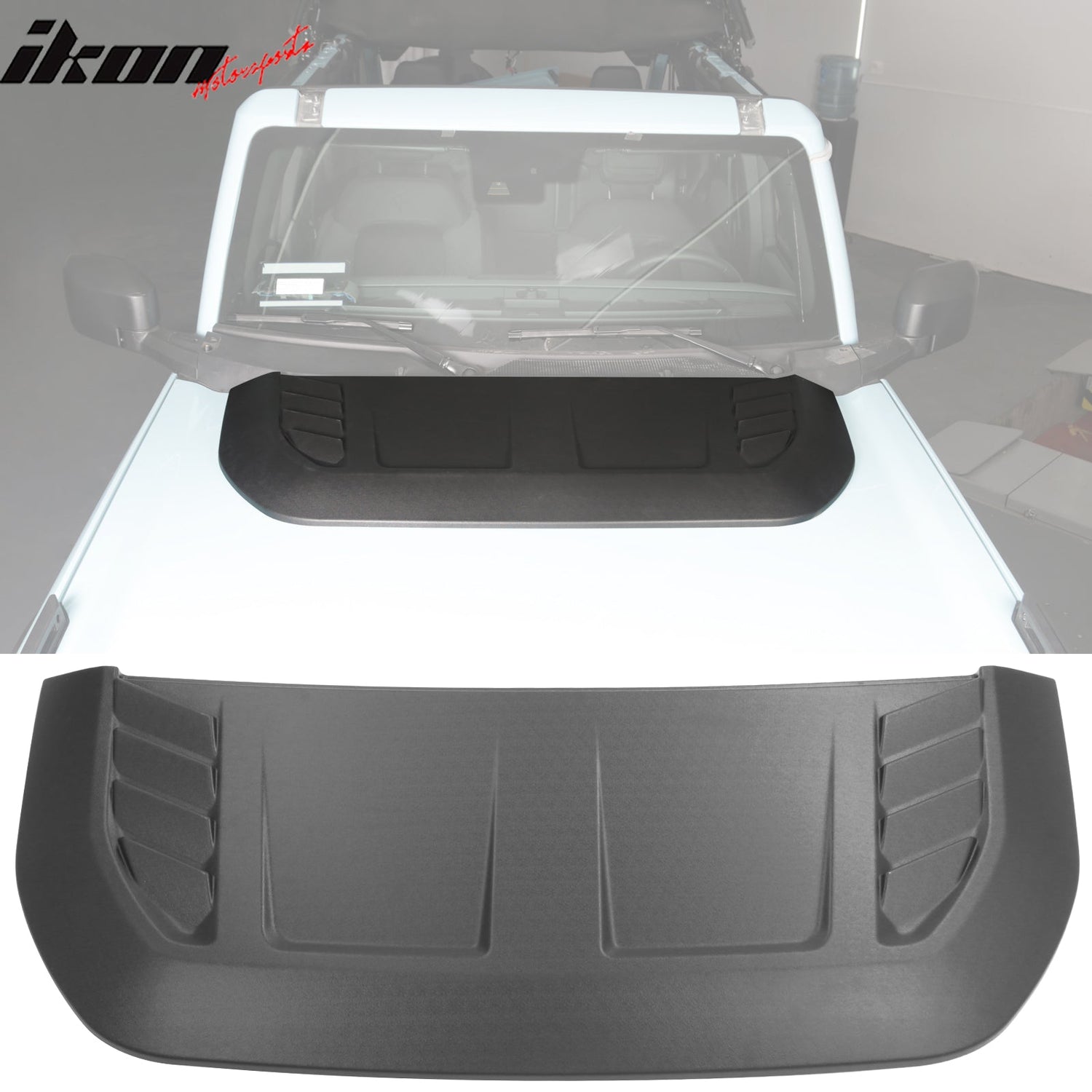 2021-2025 Ford Bronco Non-Functional Black Front Hood Bonnet Cover ABS