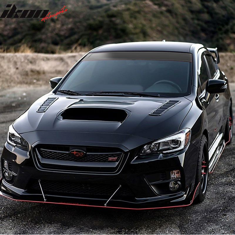 Universal Fitment Air Flow Hood Vent Scoop Bonnet Cover 2PC 20x5in CF