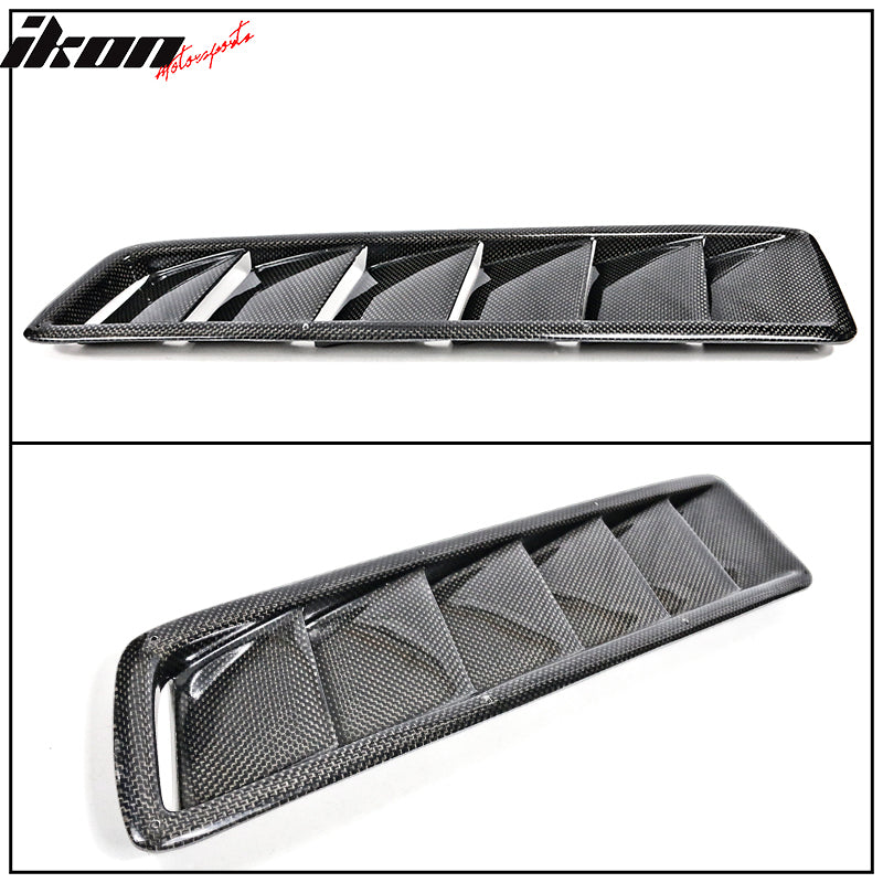 Universal Fitment Air Flow Hood Vent Scoop Bonnet Cover 2PC 20x5in CF