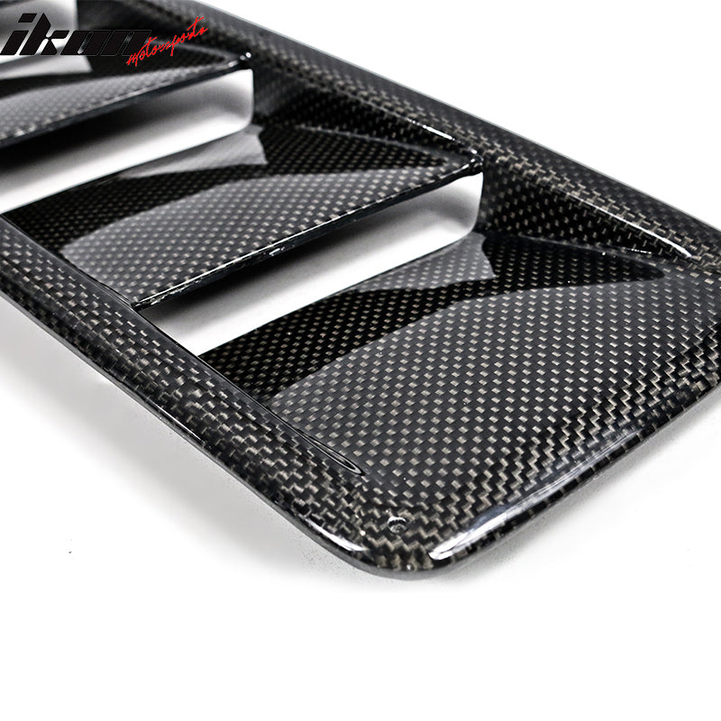 Universal Fitment Air Flow Hood Vent Scoop Bonnet Cover 2PC 20x5in CF