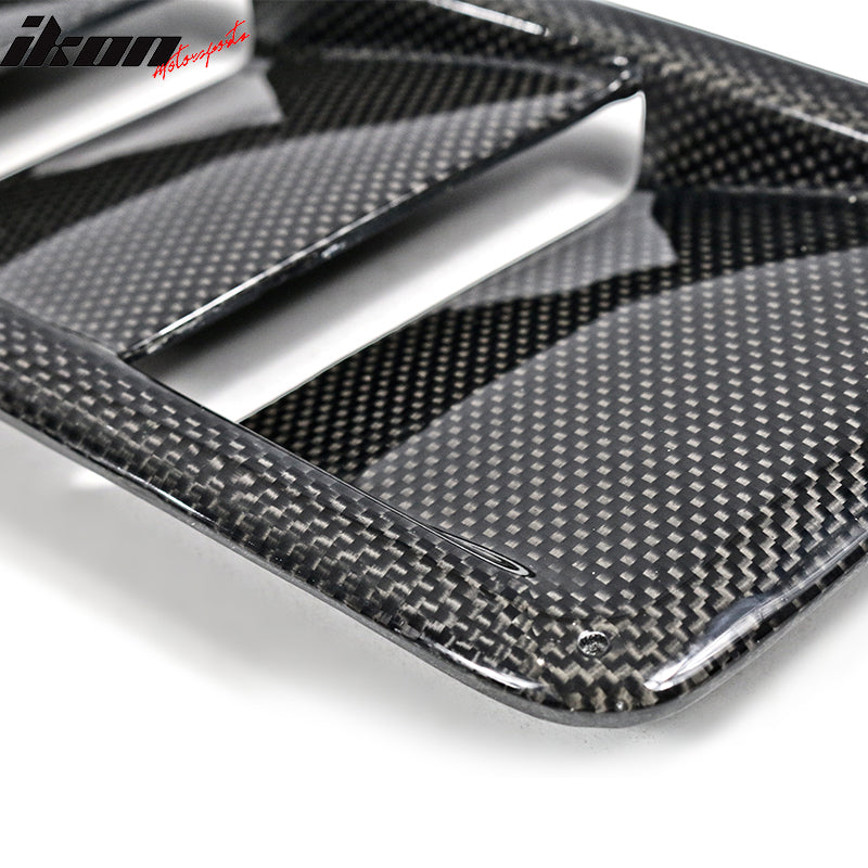 Universal Fitment Air Flow Hood Vent Scoop Bonnet Cover 2PC 20x5in CF