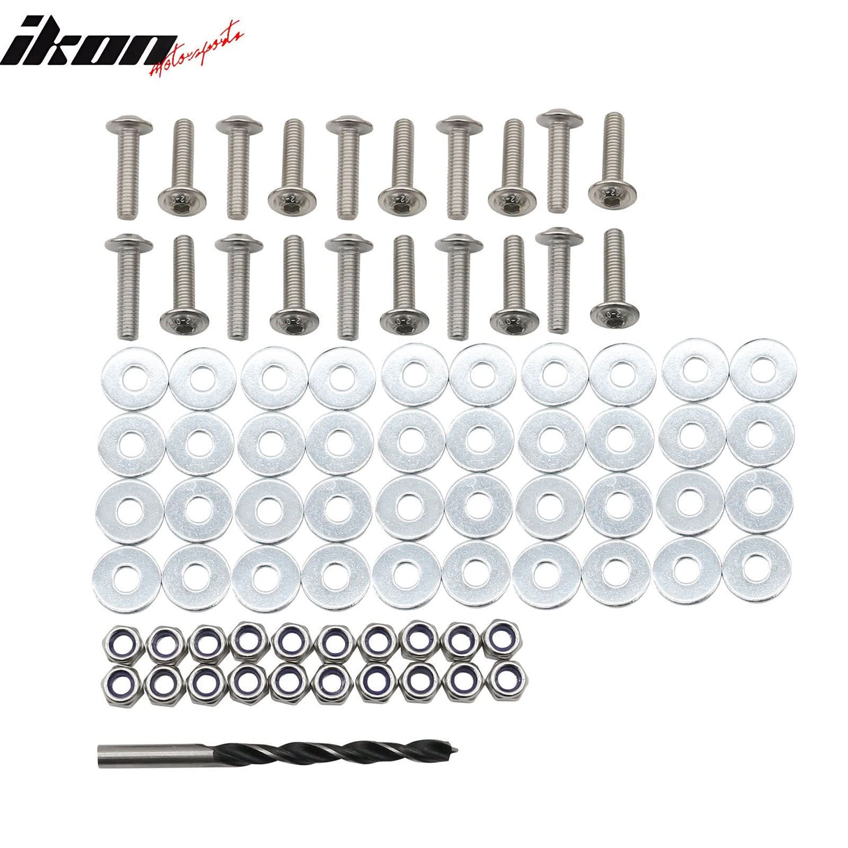 Front Spoiler Side Skirt Extension M6 Drill Bolts Nuts Washer Hardware