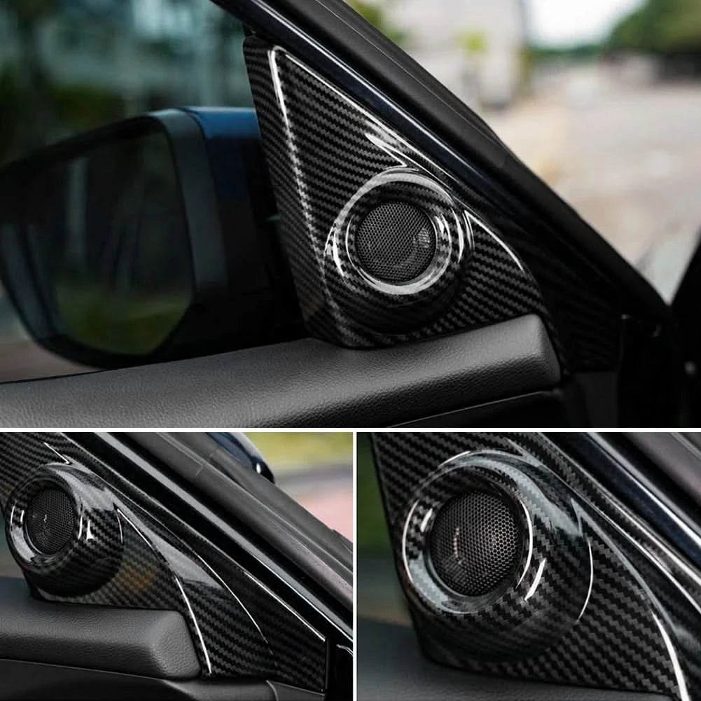 Carbon Fiber Grain A-Pillar Speaker Cover Trim for Honda Civic Sedan (2016–2019) | Front Door Interior Upgrade – 2PC Set