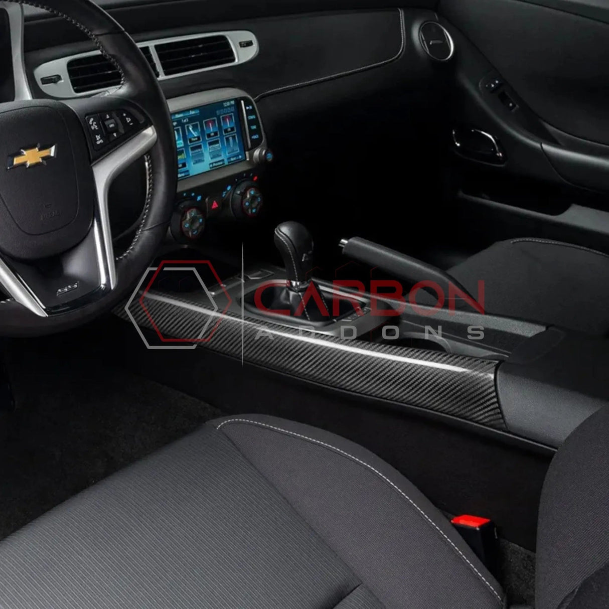 2010-2015 Chevy Camaro Carbon Fiber Center Console Side Trim Covers