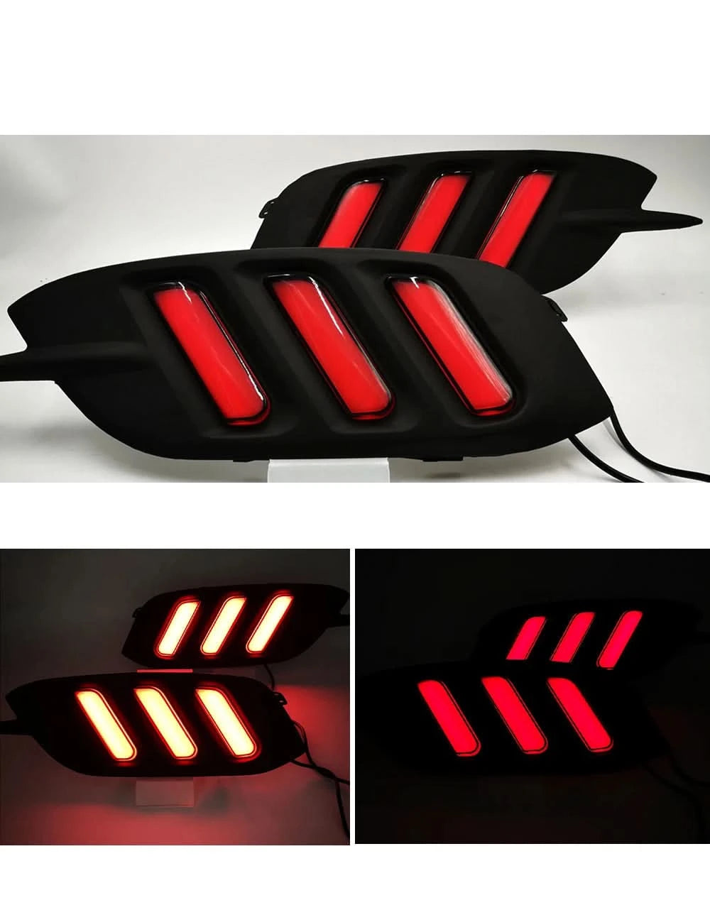LED Rear Bumper Tail Light Set – For Honda Civic 2016–2018 | DRL, Brake & Turn Signal Reflector Lamps (Left & Right)