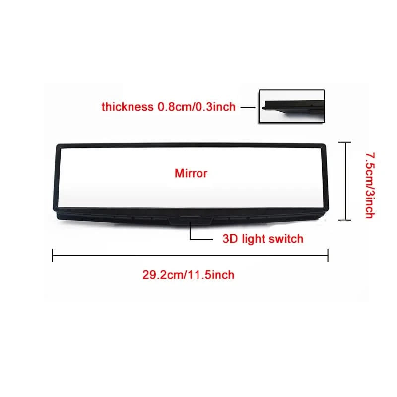 LED Ambient Interior Rearview Mirror – Wide View Flat Mirror Upgrade for Enhanced Cabin Style