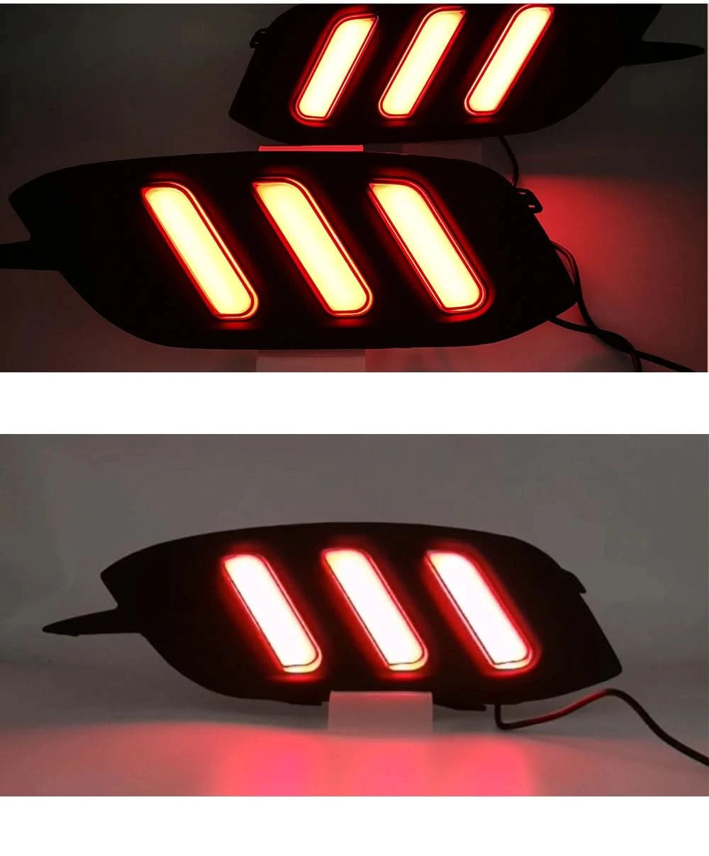 LED Rear Bumper Tail Light Set – For Honda Civic 2016–2018 | DRL, Brake & Turn Signal Reflector Lamps (Left & Right)