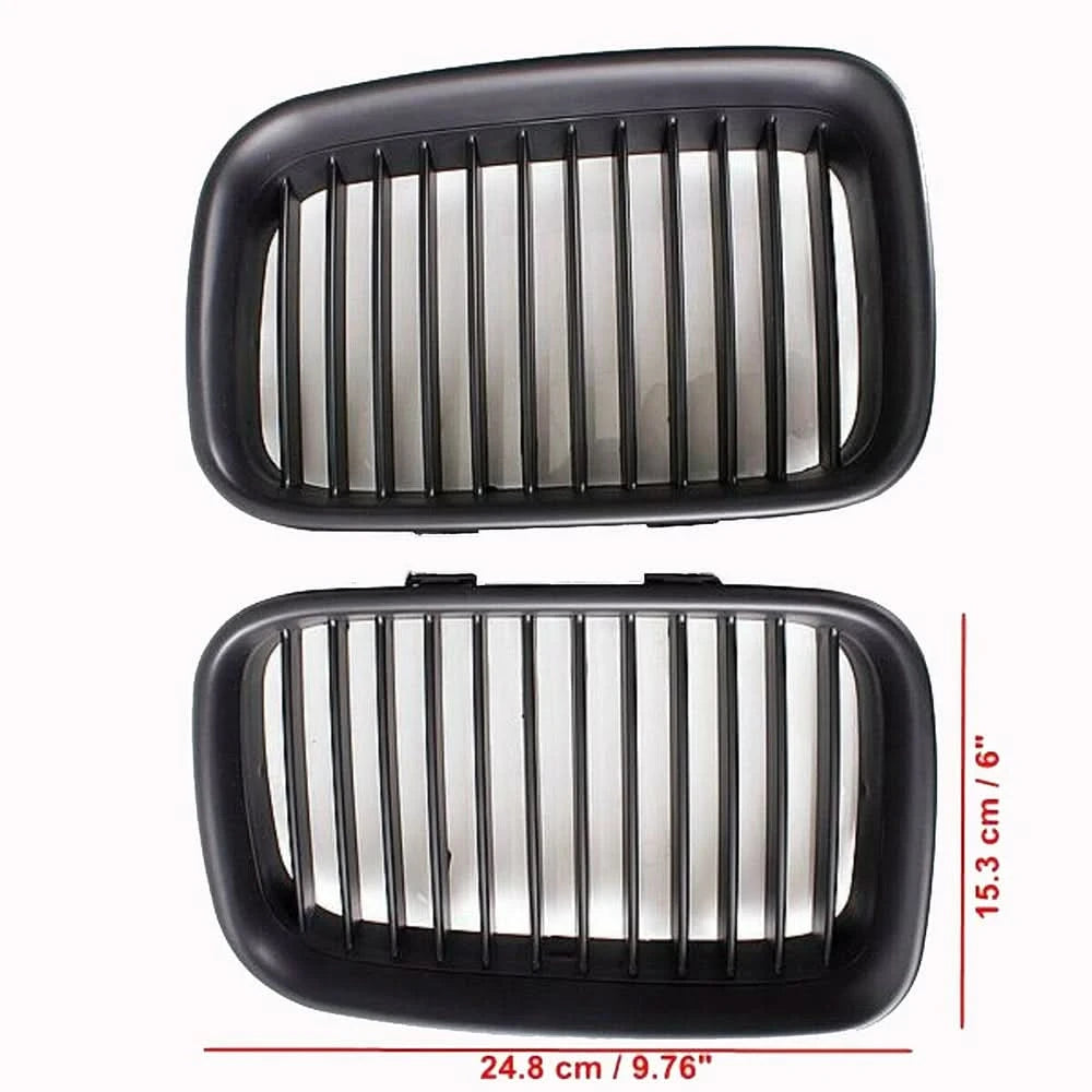 Matte Black Front Kidney Grille Set for BMW E36 1992-1996 – 318i / 325i Sport Hood Grilles