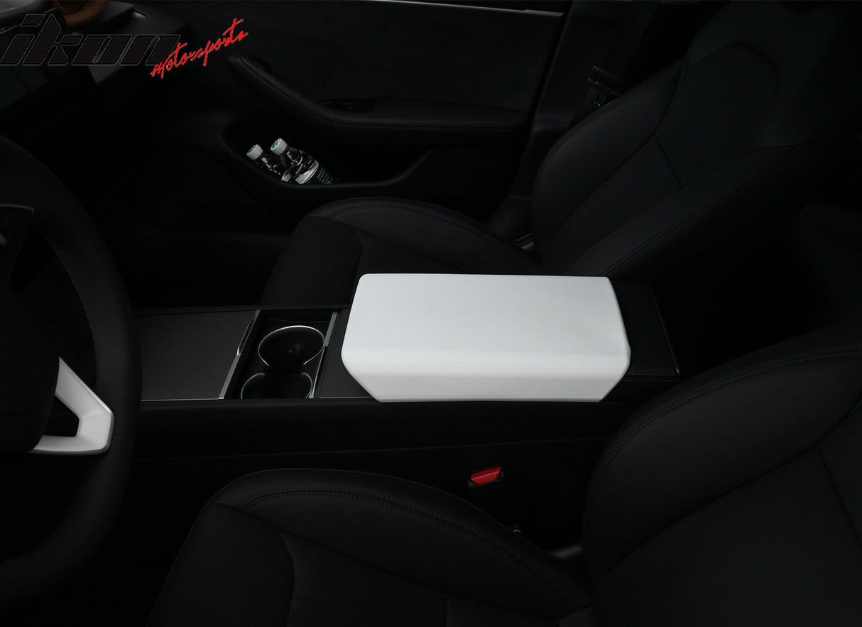 2024-2025 Tesla Model 3 White Center Console Lid Armrest Cover Pad TPE