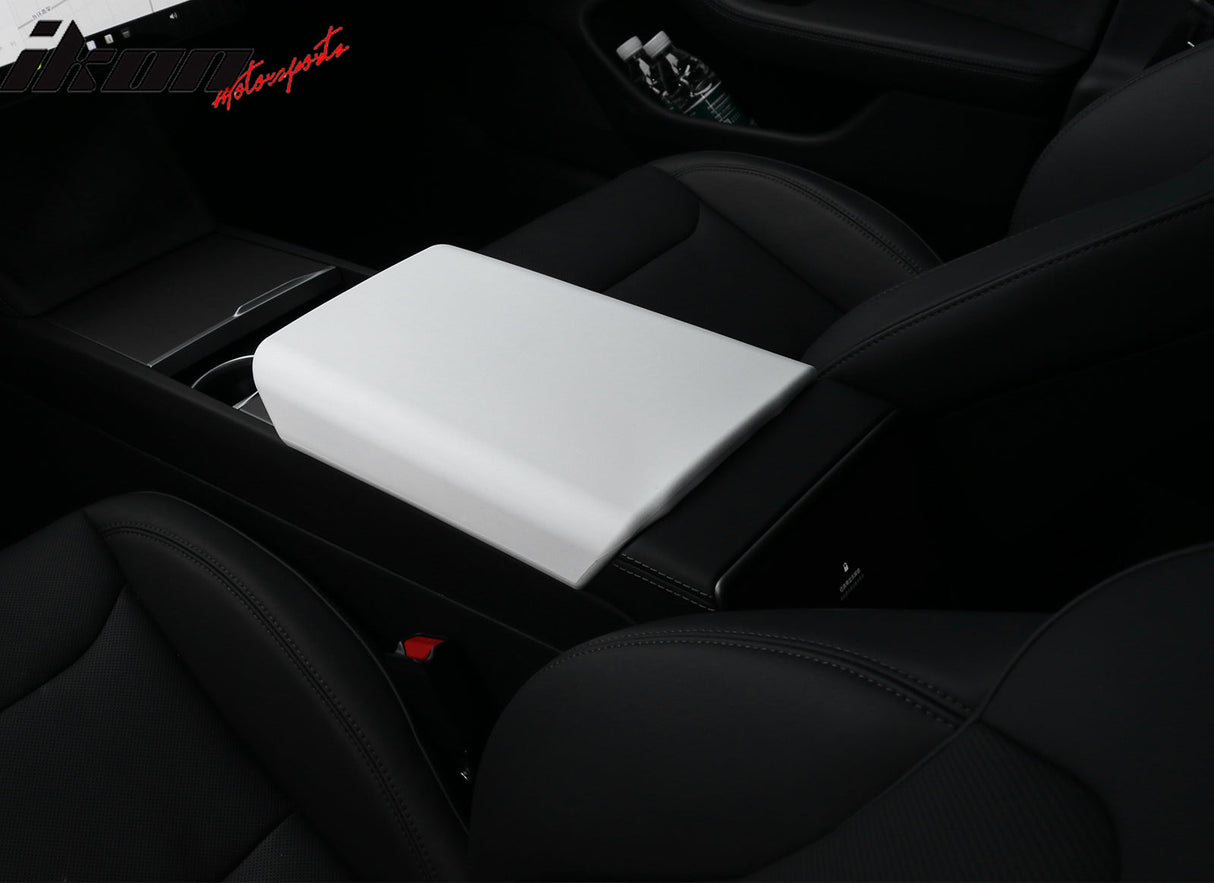 2024-2025 Tesla Model 3 White Center Console Lid Armrest Cover Pad TPE