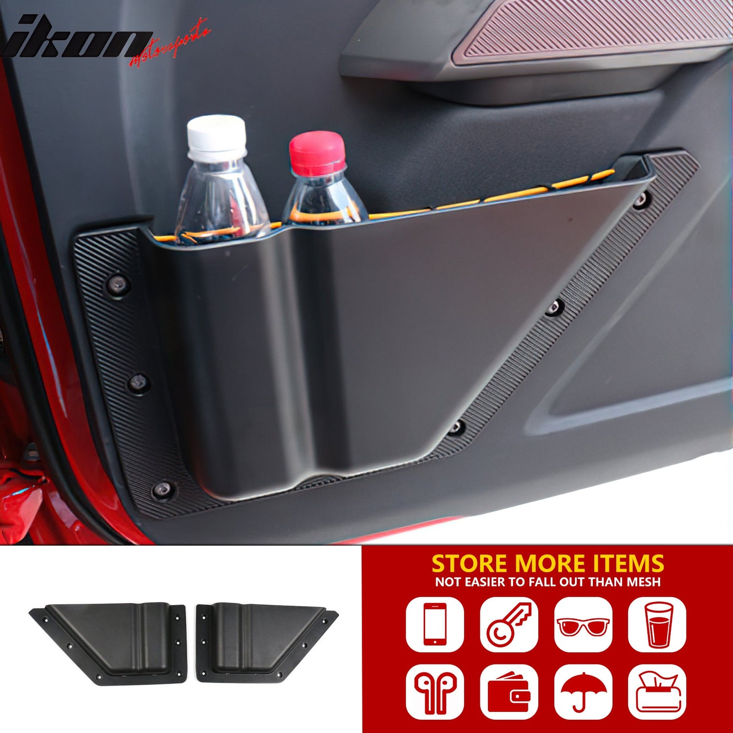 2021-2025 Ford Bronco 4-Door Black Door Storage Box TPE + ABS 4PCS