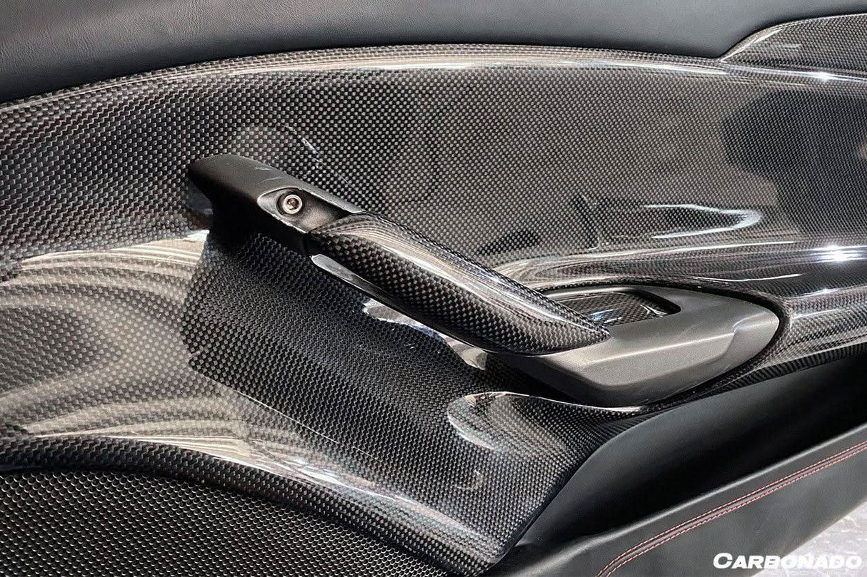 2015-2020 Ferrari 488 GTB Spider OE Style Carbon Fiber Door Handle Interior