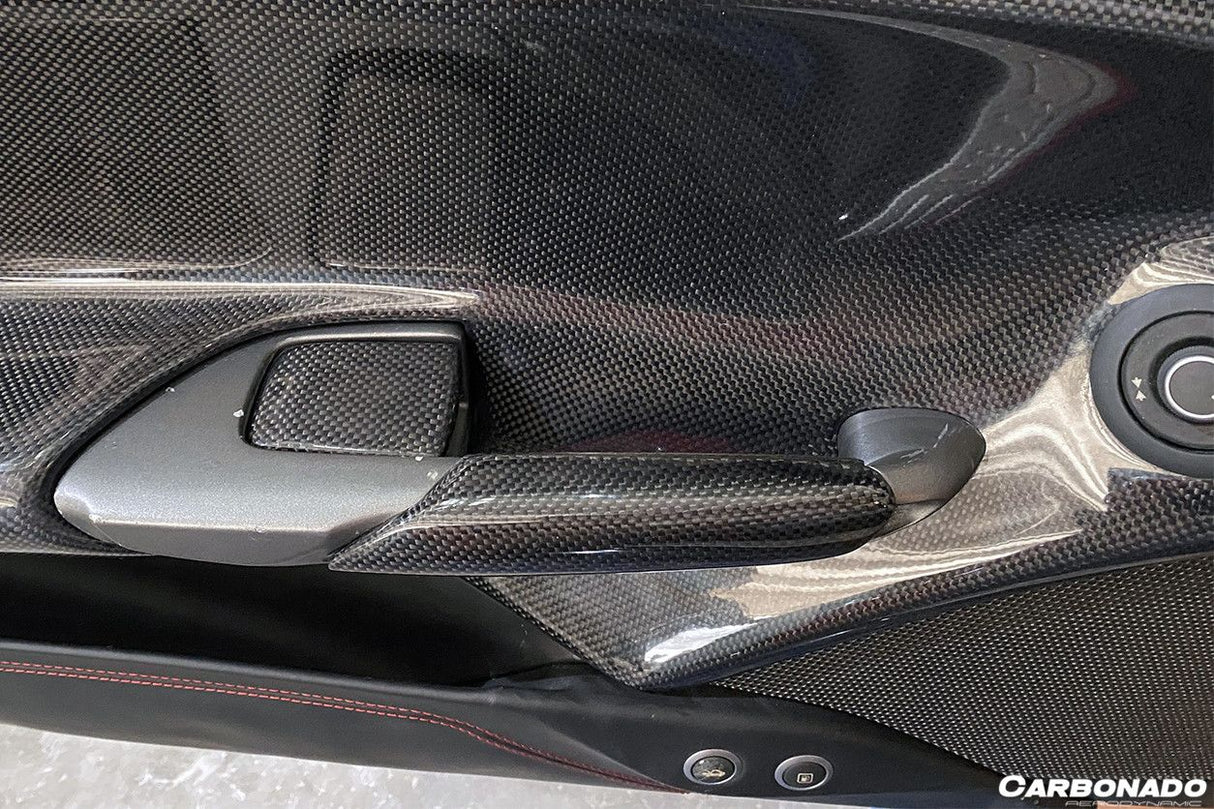 2015-2020 Ferrari 488 GTB Spider OE Style Carbon Fiber Door Handle Interior