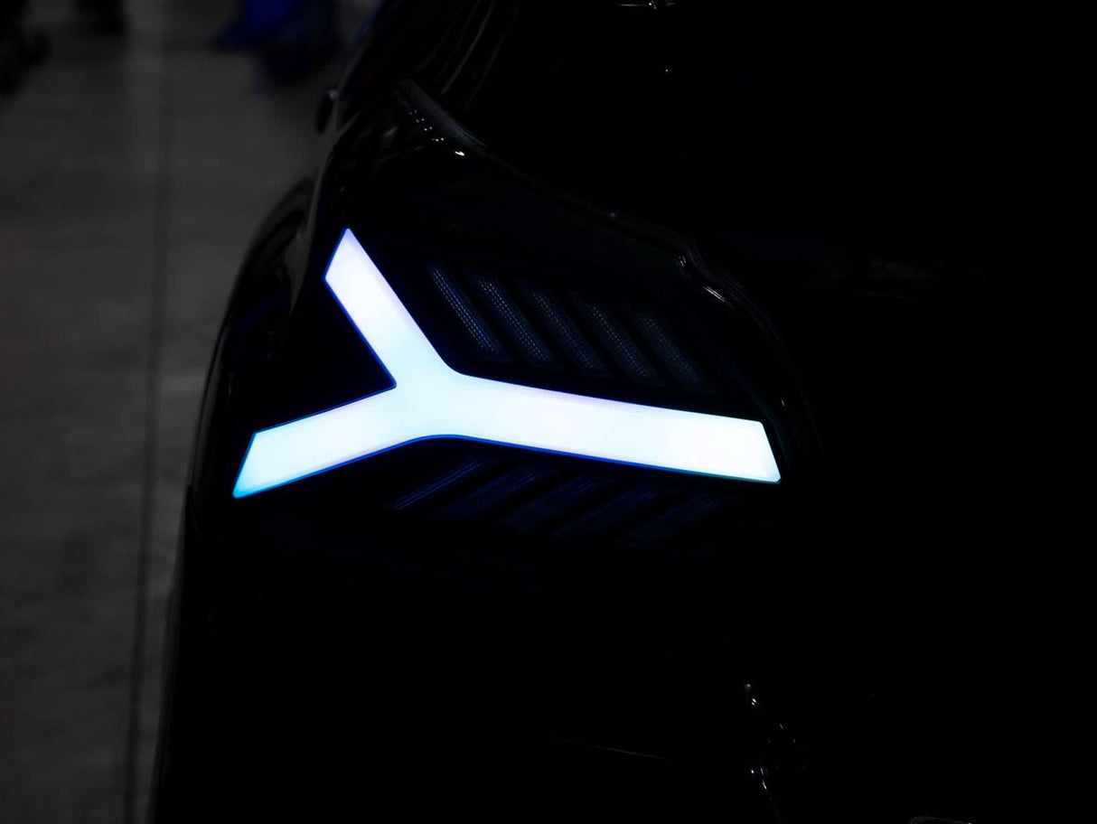 OLM Y-Spec LED Taillights (Smoke Lens White Optic w/RGB) - 2015-2021 WRX / STI