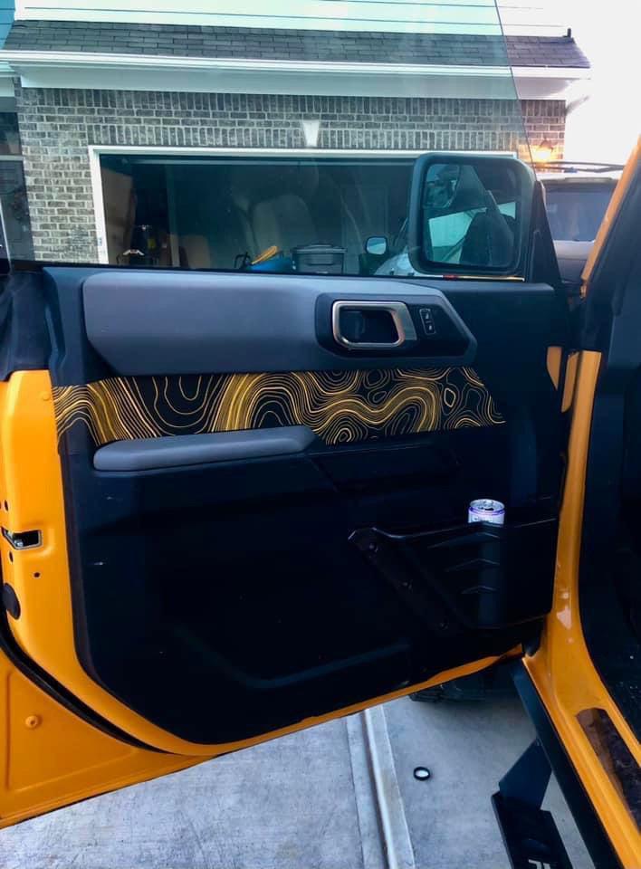 Topo Front Interior Upper Door Card Insert Overlays (Printed Series) - 2021+ Bronco 4 Door