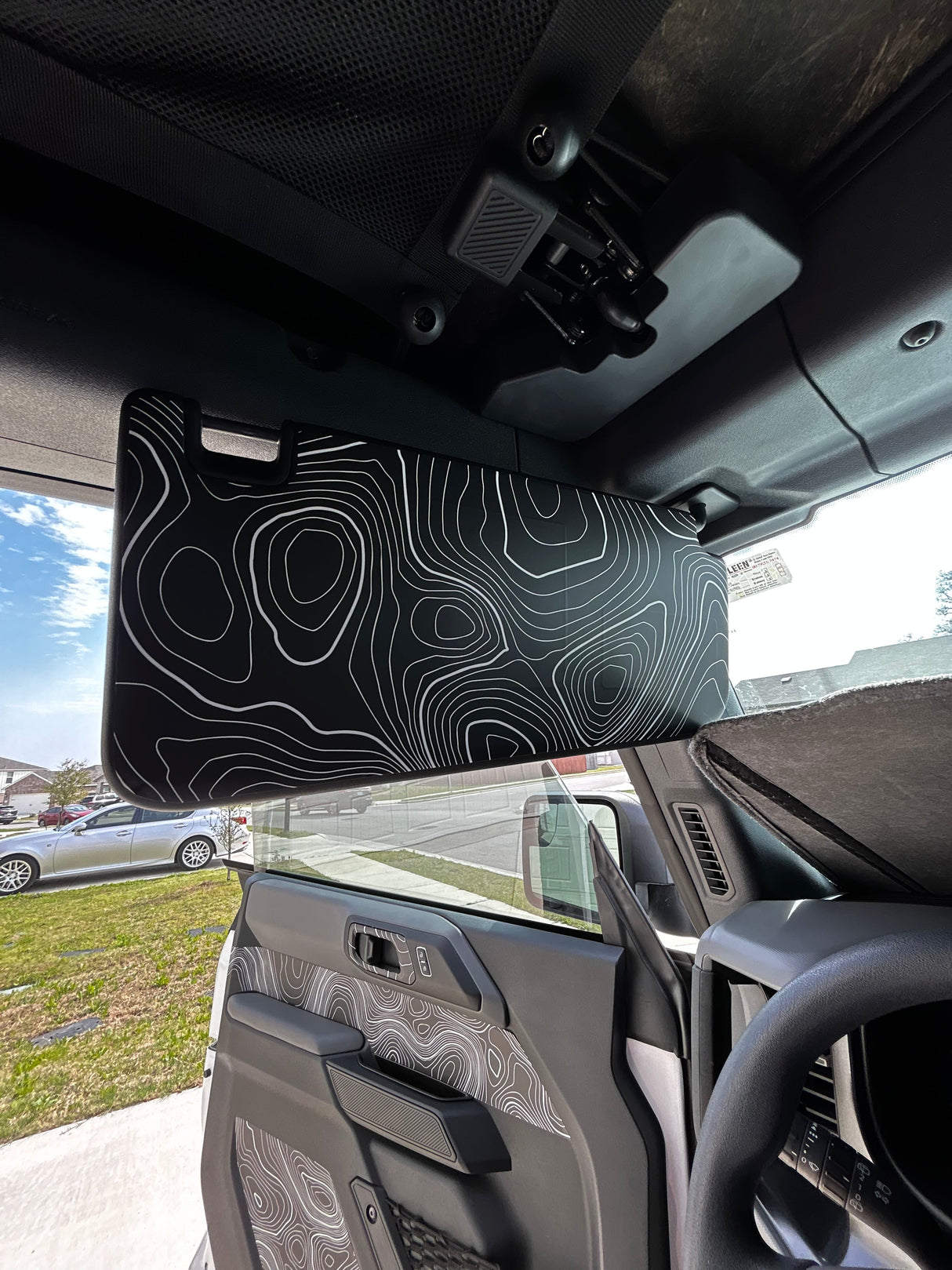 Topo Interior Sun Visor Overlays (Printed Series) - 2021+ Bronco (NO Homelink)