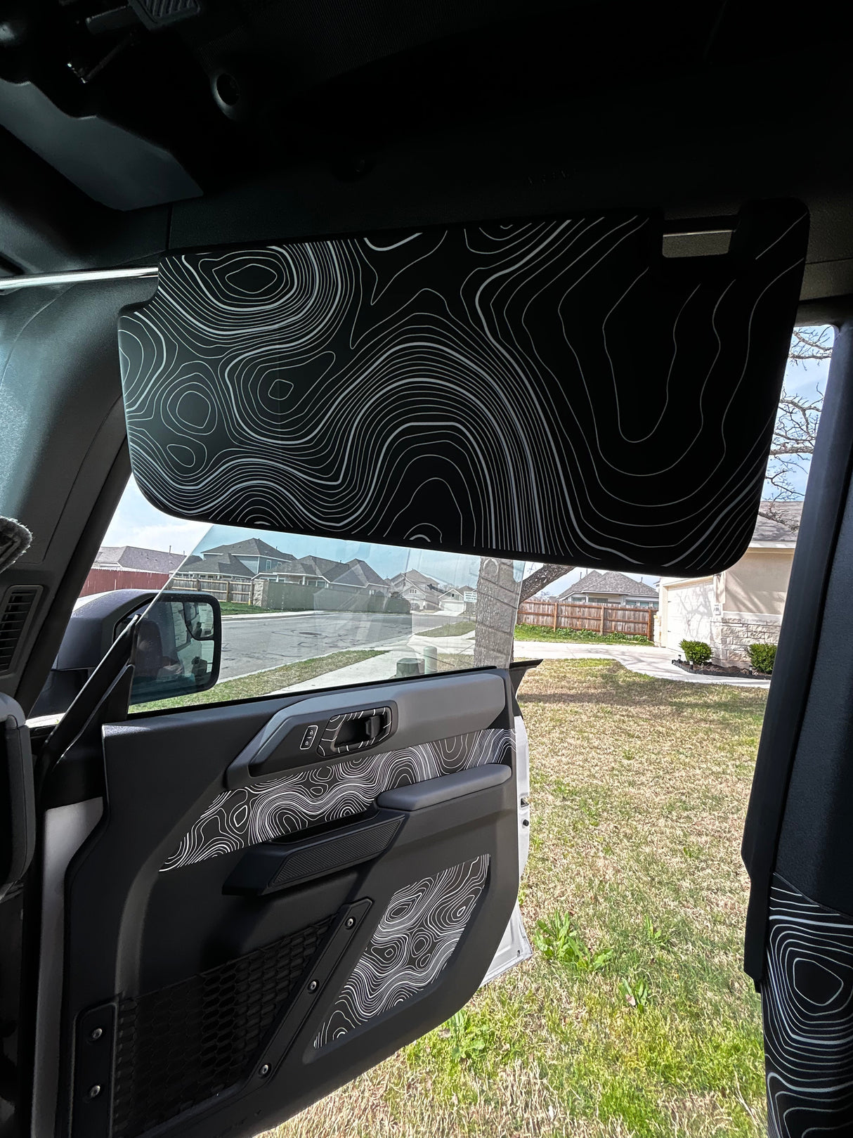 Topo Interior Sun Visor Overlays (Printed Series) - 2021+ Bronco (NO Homelink)
