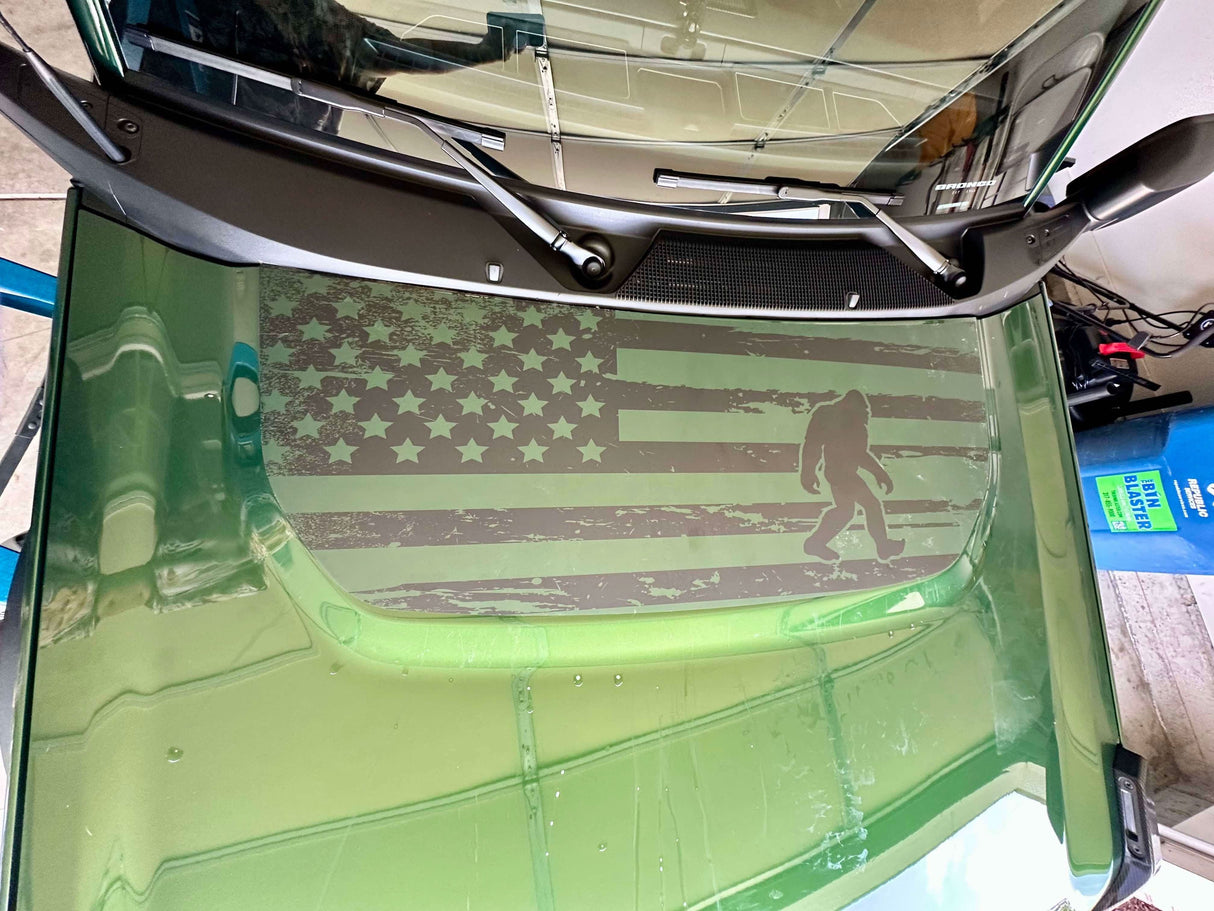 Stealth Clear American Flag Hood Overlay - 2021+ Bronco