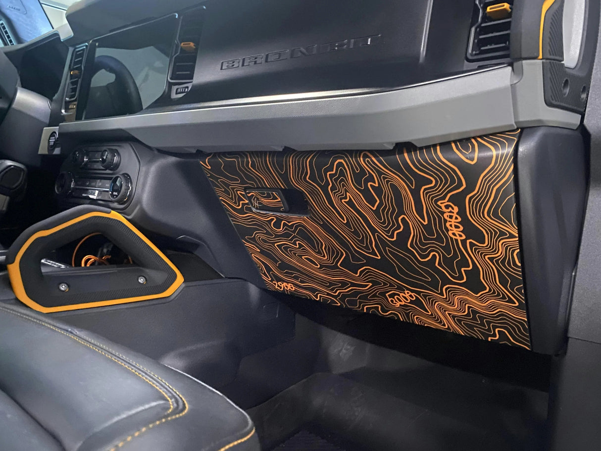 Topo Glovebox Overlay Kit (Printed Series) - 2021+ Bronco