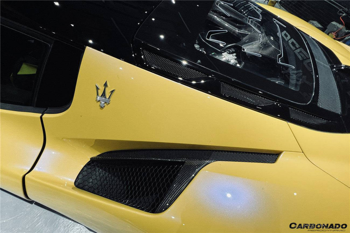 2020-UP Maserati MC20 MCPura Dry Carbon Fiber Quarter Panel Side Vent Scoops