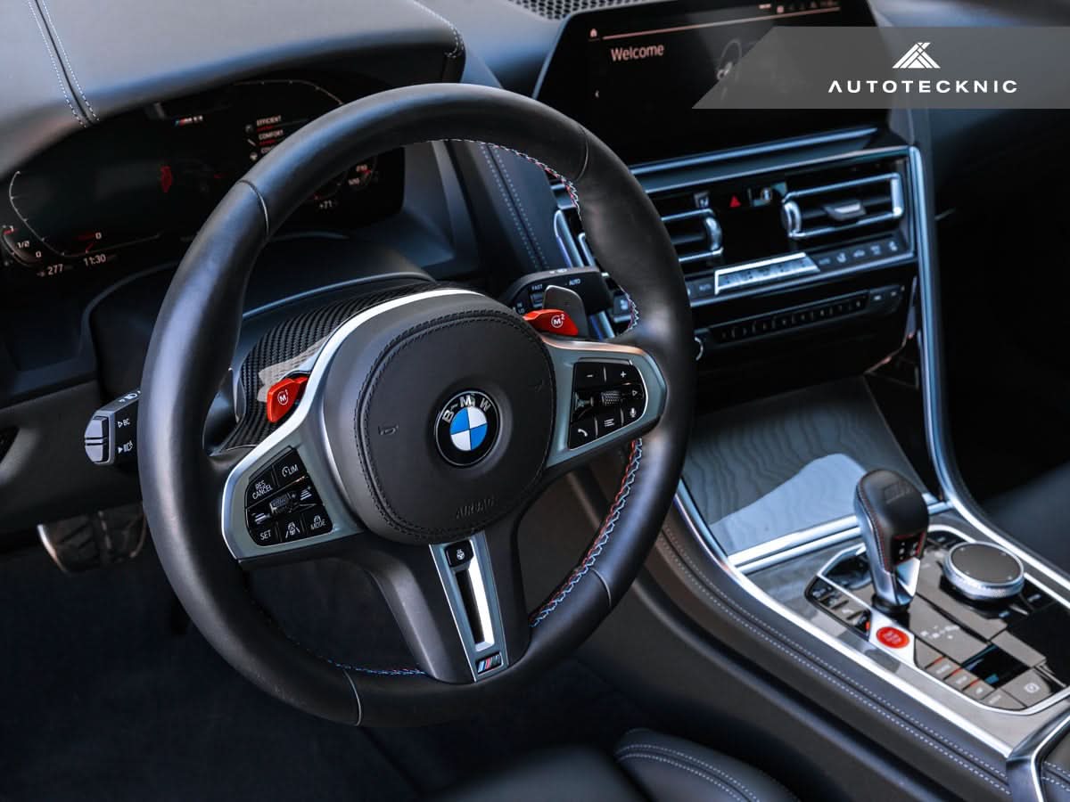 AutoTecknic Replacement Carbon Steering Wheel Top Cover - BMW F91/ F92/ F93 M8