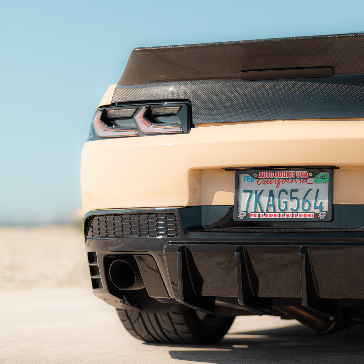 2014-2015 Chevy Camaro Evo Style Shark Fins Rear Diffuser Quad/Single Tips