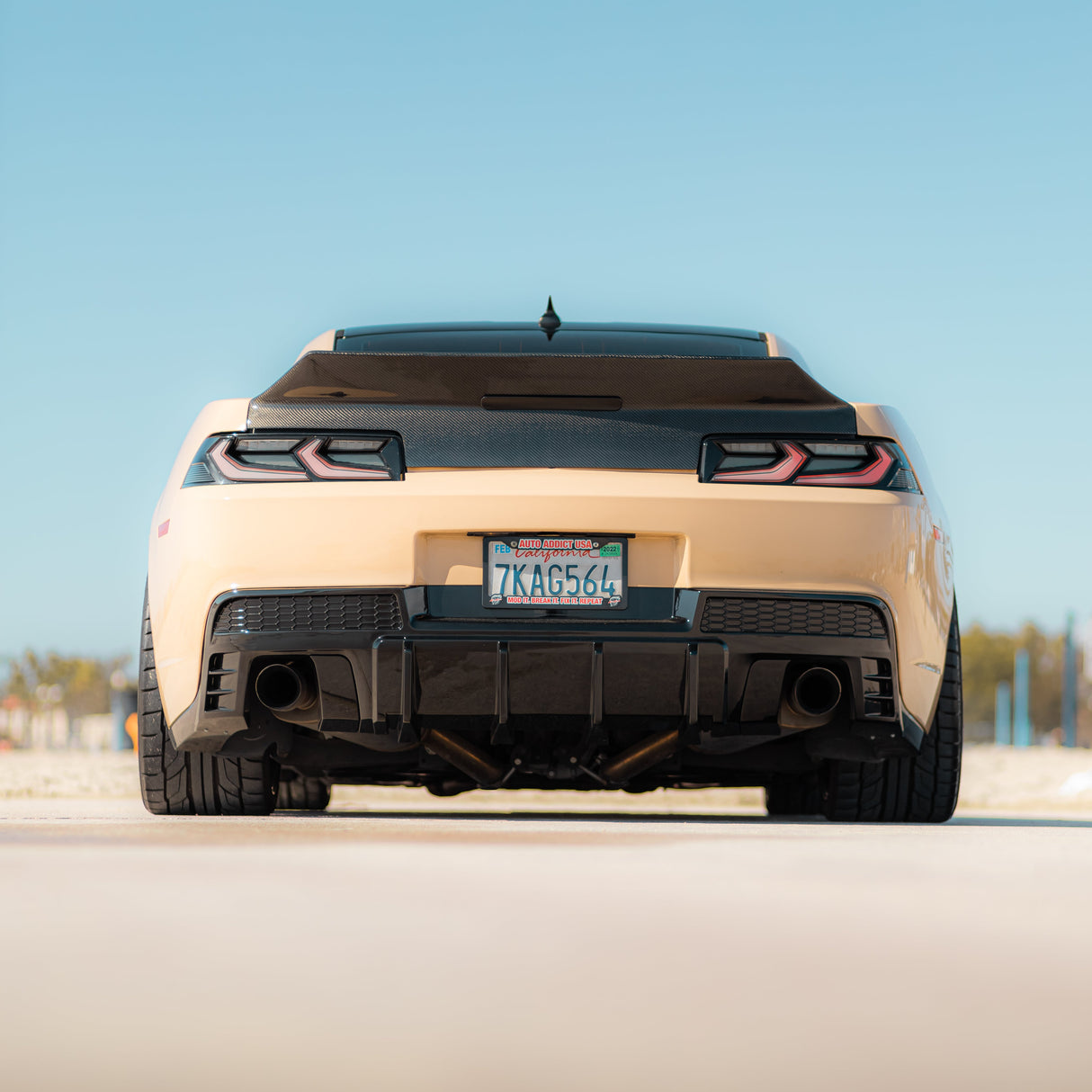 2014-2015 Chevy Camaro Evo Style Shark Fins Rear Diffuser Quad/Single Tips