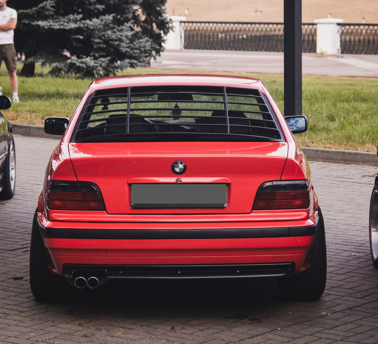 BMW E36 Coupe Series 3 Black Back Windshield Louvers (1992 - 1999) - K2 Industries